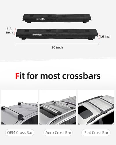 30 Inch Soft Roof Rack Pads for Surfboard, Kayak, Canoe - Complete Kit