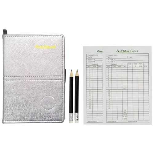 Waterproof Golf Scorecard Holder - Synthetic Leather - Silvery