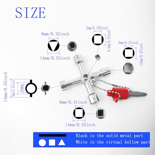 4-Way Utility Silcock Key - Heavy-Duty Zinc Alloy Water Key