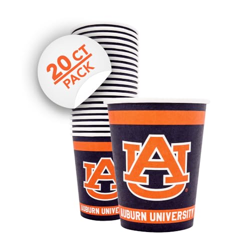 Auburn University Tigers Paper Cups - 20 Count, 9 oz
