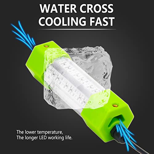 LOSTCAT 70W 17ft Green Underwater Fishing Light with Battery Clips & Plug, IP68 Waterproof