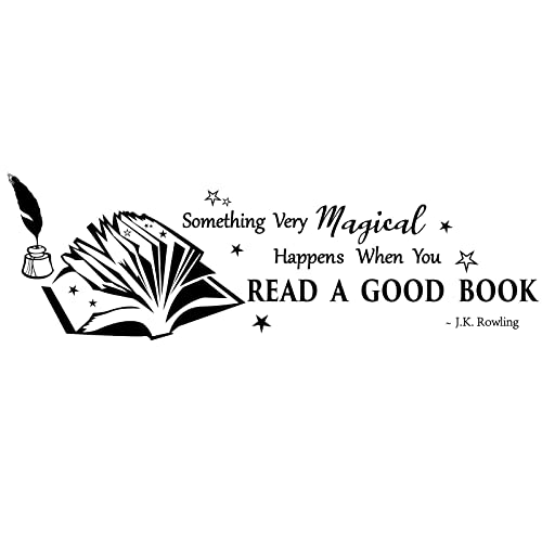 PLIGREAT Read Books Inspirational Quotes Wall Stickers, Removable Vinyl Peel and Stick Wall Decals for Nursery School Library Study Reading Room Wall Deocrations Home Office Indoor DIY Wall Art Decor