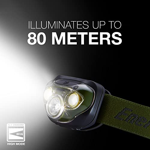 LED Headlamp - 260 Lumens, IPX4 Water Resistant, Forest Green