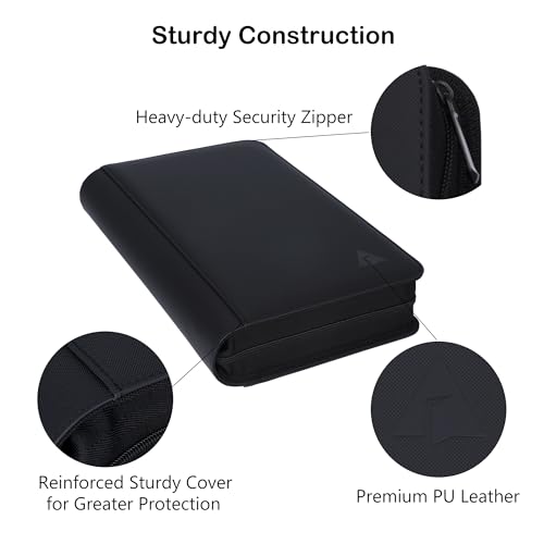 Rayvol PSA Slab Binder Black – Holds 40 PSA-Sized Graded Cards with 4-Pocket Pages
