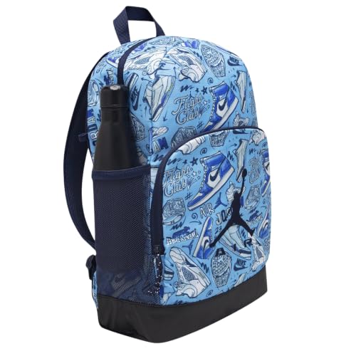 Light Blue Graphic Print Unisex Backpack with Pencil Pouch