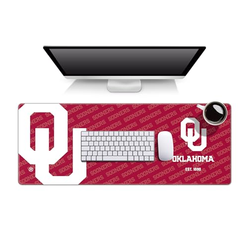 Oklahoma Sooners Desk Pad - Water Resistant, Non-Slip Rubber, 31.5" x 12"