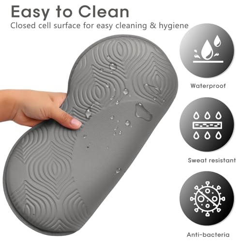 Yoga Knee Pads Set - Extra Thick Foam Cushions for Knees & Elbows - Grey