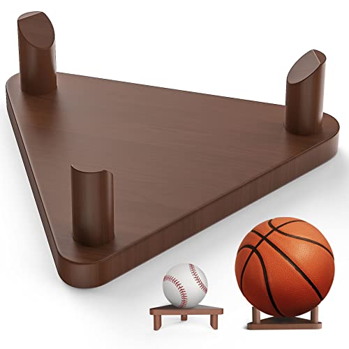 Wooden Ball Display Stand for Football, Basketball & Volleyball