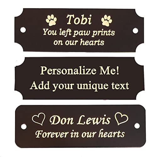 Personalized Black Brass Trophy Award Name Plates - 2.5" W x 1" H