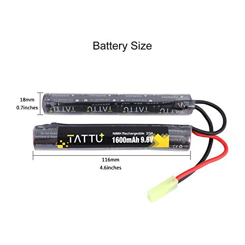 9.6V 1600mAh NiMH Nunchuck Battery Pack for Airsoft Guns
