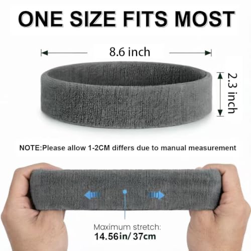 3 Pack Sports Sweatbands for Men & Women - White, Black, Gray