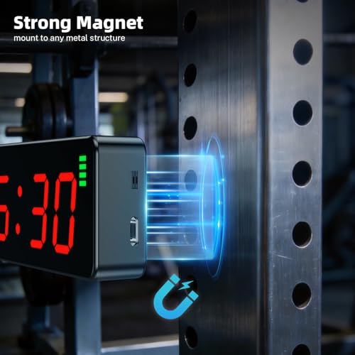 Portable Workout Timer with Strong Magnet - 7-Inch Black