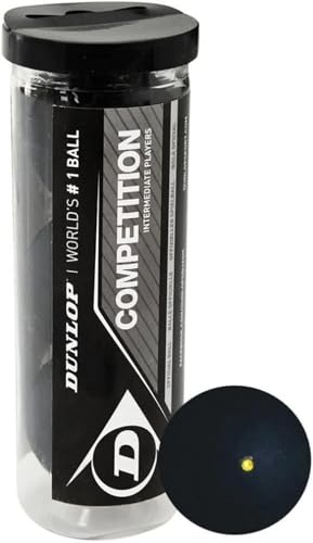 Competition Squash Ball - Single Yellow Dot, 3-Ball Tube
