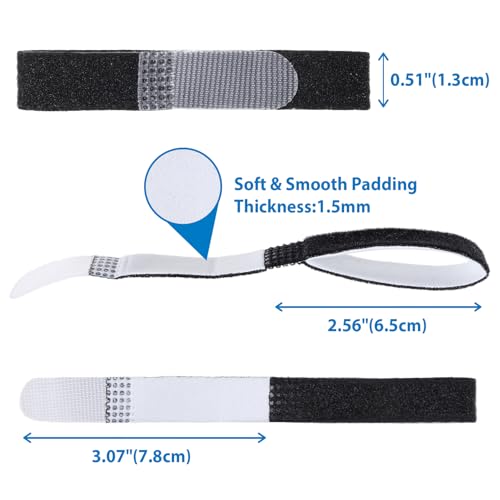 Finger Buddy Tape Straps - 12PCS Adjustable Black Finger Straps