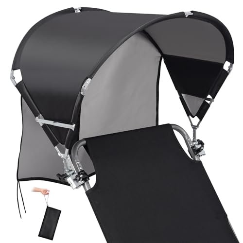 Universal Wind-Resistant Chair Umbrella Canopy - Black, UPF 50+