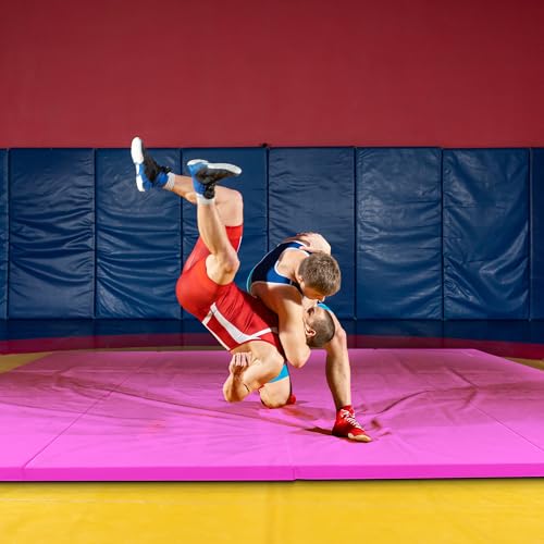 Folding Gymnastics Mat - 10x4 Feet, 2-Inch Thick - Pink