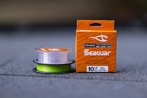 Pounce Bass Fishing Leader Line - 100% Fluorocarbon, 25yd, 8lbs