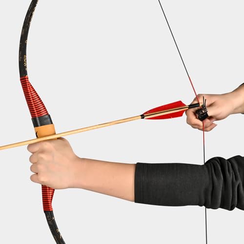 Leather Archery Thumb Ring - Double Layer Protector for Bow - Black