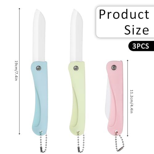3-Piece Ceramic Folding Knife Set - Ultra Sharp & Portable
