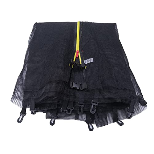 Trampoline Enclosure Net with Zipper & Buckle, Safety for Round Frames