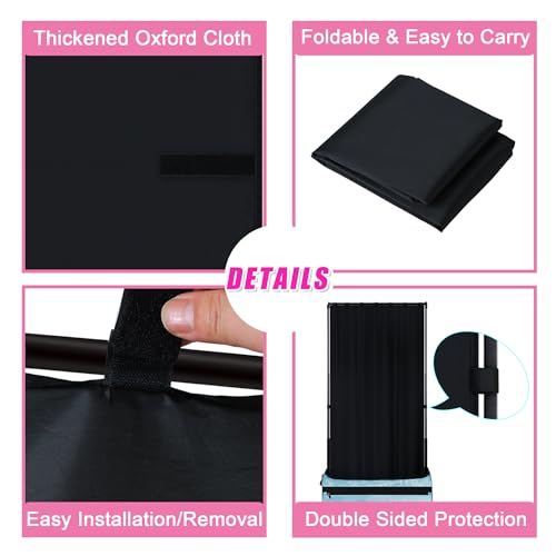 UYEDUJZ Black Privacy Curtain for Dance Bag & Suitcase, Quick Change Screen