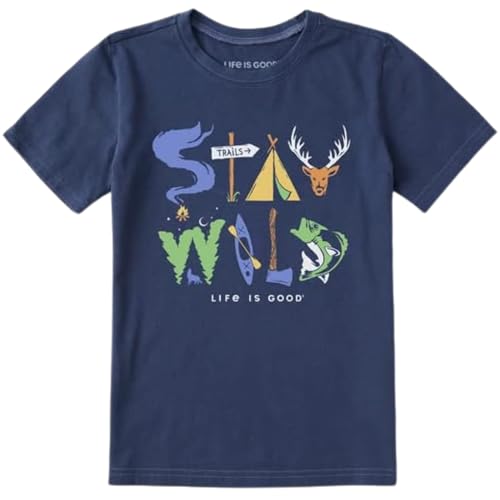 Kids Stay Wild Graphic T-Shirt - Life is Good X-Large Darkest Blue