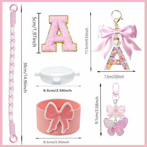 Silicone Boot and Strap Accessory Set for 24oz Water Bottles - Pink Bow