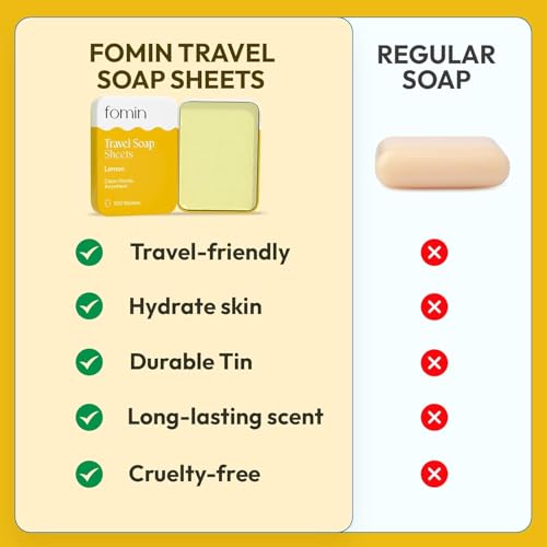 FOMIN Paper Soap Sheets Variety Pack (Lemon, Orange, Lavender) 300 Sheets - Travel Foaming Hand Soap