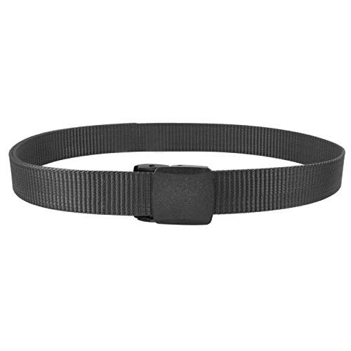 Military Tactical Belt with Nickel Free Plastic Buckle - Black, 1.25 Inch Width
