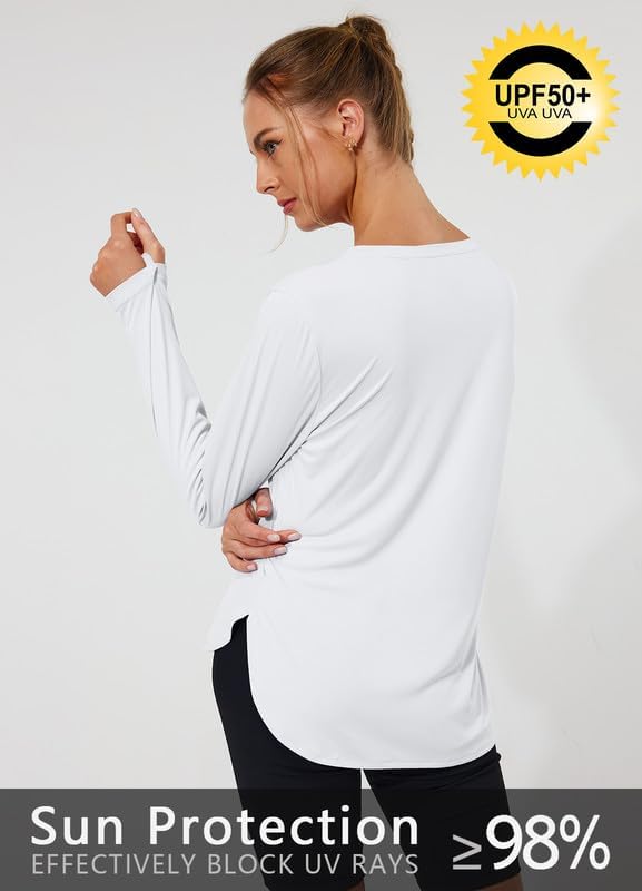 Skiennix Women's UV Protection Shirt - SPF UPF 50+ Long Sleeve Rash Guard for Hiking & Running