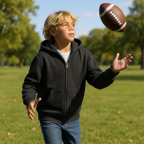 Champion Boys Zip Front Fleece Hoodie Sweatshirt – X-Large, Black