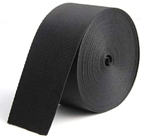 10 Yard Black Nylon Webbing Strap - 2 Inch Wide Durable Straps