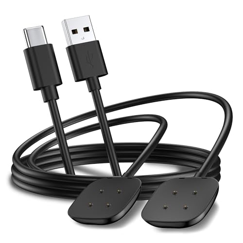 USB A + USB C Charger Cable for Fitbit Versa 4 & Sense 2 - 2 Pack