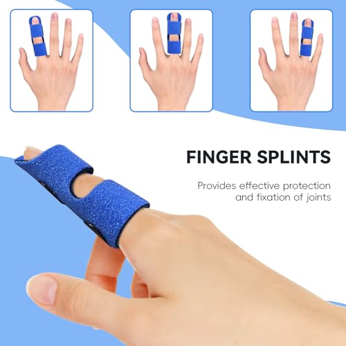 Universal Finger Splint for Trigger Finger & Arthritis Pain - 2 Pack, Blue