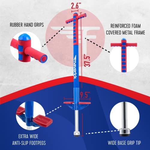 Maverick Foam Pogo Stick for Kids 5+ Years - Red/Blue