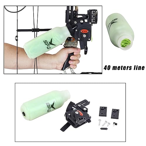 SPG Bowfishing Reel Bottle Fishing Reel Kit with 40M Line for Right Hand Compound & Recurve Bows