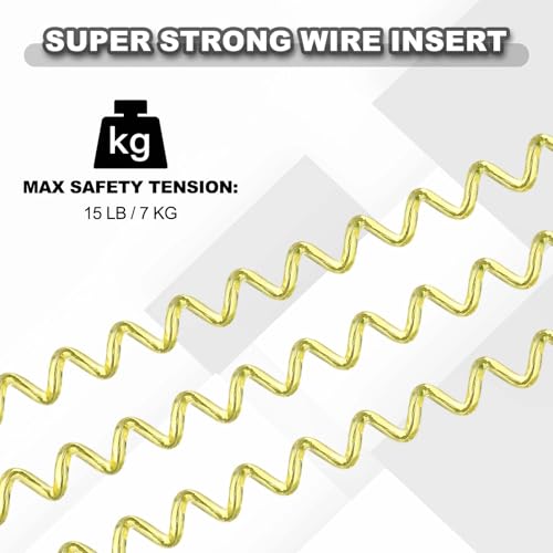 Yellow Coiled Lanyards with Buckle - 40 Inch, Quick Release Safety Ring