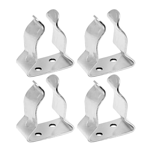 Big 4-Pack Stainless Steel Boat Hook Spring Clips, Marine Paddle & Gaff Holders