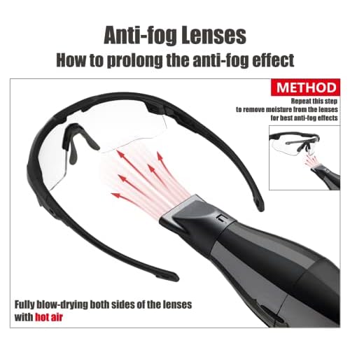 Eye Protection Anti Fog Sport Safety Glasses for Women Men Running Cycling Riding Pickleball Range S54