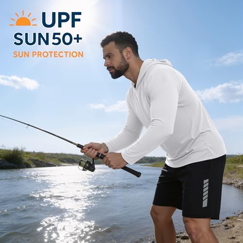 Men's Quick-Dry UPF 50+ Sun Hoodie - Lightweight Fishing Shirt