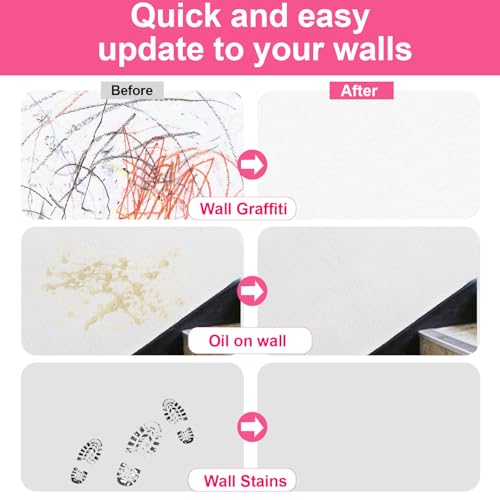 White Paint for Wall 3.5oz Small Roller & Repair Tool Kit - Flat/Ceiling Surfaces Quick Fix for Stains