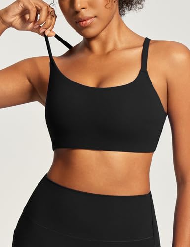IUGA Sports Bra for Women Large Bust with Molded Cup, High Support, Black - Size Large
