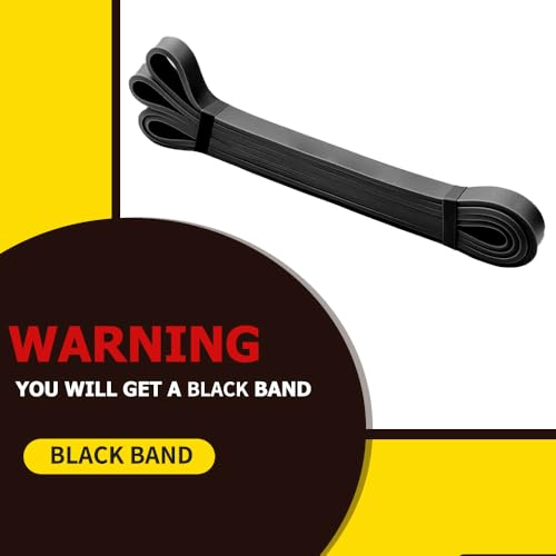 Black Resistance Band - Natural Latex Pull Up Band for Fitness