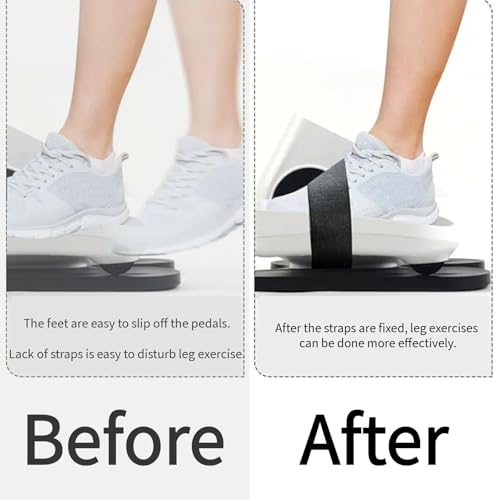 Black 4 Pcs Leg Exerciser Traction Straps for Under Desk Elliptical Pedals