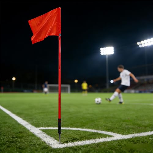 5FT Soccer Corner Flags Set of 4 - Spring Loaded with Bag