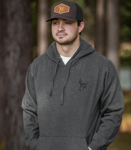 Legendary Whitetails Buck Commander Trailhead Camo Hoodie – Standard, Large, Charcoal Heather