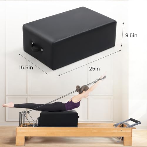 Pilates Reformer Box - Vegan Leather, Foam Padding, Black