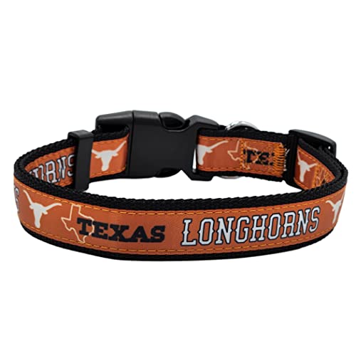 Texas Longhorns Dog Collar - Adjustable, Durable Nylon, Small