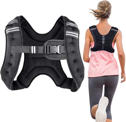Weighted Vest for Men, Women & Kids - 12 lbs Black - Adjustable for Running, Training, Walking