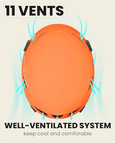 OutdoorMaster Rock Climbing Helmet Matte Orange, One Size – Lightweight Ventilated